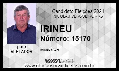 Candidato IRINEU 2024 - NICOLAU VERGUEIRO - Eleições