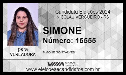 Candidato SIMONE 2024 - NICOLAU VERGUEIRO - Eleições