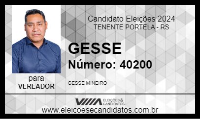 Candidato GESSE 2024 - TENENTE PORTELA - Eleições