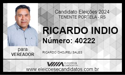 Candidato RICARDO INDIO 2024 - TENENTE PORTELA - Eleições