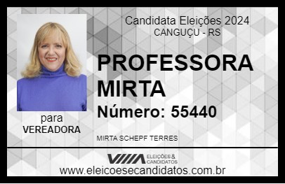 Candidato PROFESSORA MIRTA 2024 - CANGUÇU - Eleições