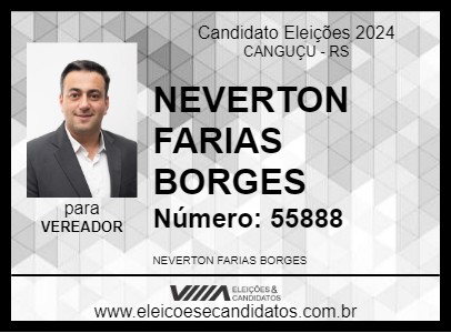 Candidato NEVERTON FARIAS BORGES 2024 - CANGUÇU - Eleições