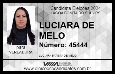 Candidato LUCIARA DE MELO 2024 - LAGOA BONITA DO SUL - Eleições