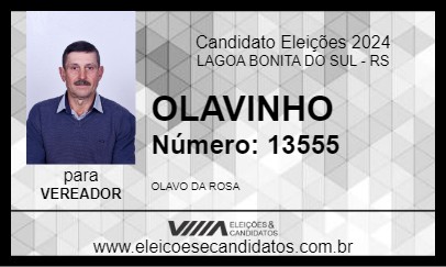 Candidato OLAVINHO 2024 - LAGOA BONITA DO SUL - Eleições