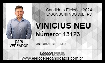 Candidato VINICIUS NEU 2024 - LAGOA BONITA DO SUL - Eleições