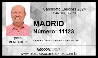 Candidato MADRID 2024 - CANGUÇU - Eleições