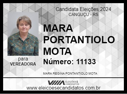 Candidato MARA PORTANTIOLO MOTA 2024 - CANGUÇU - Eleições