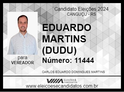 Candidato EDUARDO MARTINS (DUDU) 2024 - CANGUÇU - Eleições