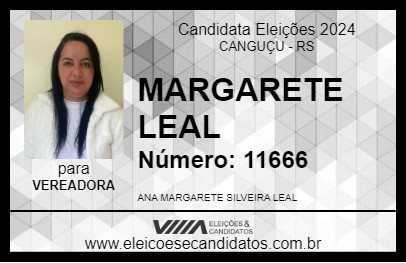 Candidato MARGARETE LEAL 2024 - CANGUÇU - Eleições