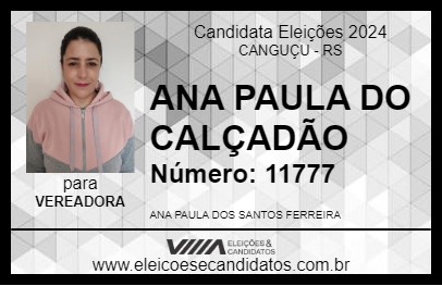 Candidato ANA PAULA DO CALÇADÃO 2024 - CANGUÇU - Eleições