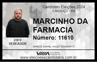 Candidato MARCINHO DA FARMACIA 2024 - CANGUÇU - Eleições