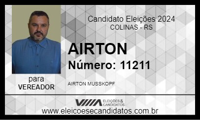 Candidato AIRTON MUSSKOPF ELETRICISTA 2024 - COLINAS - Eleições