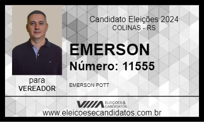 Candidato EMERSON POTT 2024 - COLINAS - Eleições