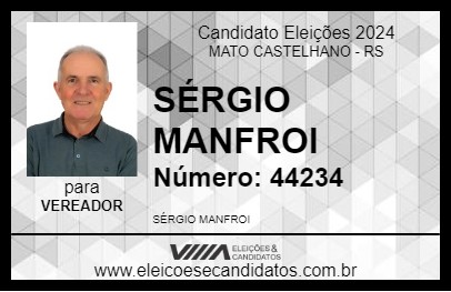 Candidato SÉRGIO MANFROI 2024 - MATO CASTELHANO - Eleições