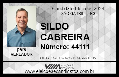 Candidato SILDO CABREIRA 2024 - SÃO GABRIEL - Eleições