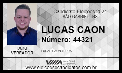 Candidato LUCAS CAON 2024 - SÃO GABRIEL - Eleições