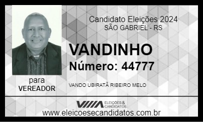 Candidato VANDINHO 2024 - SÃO GABRIEL - Eleições