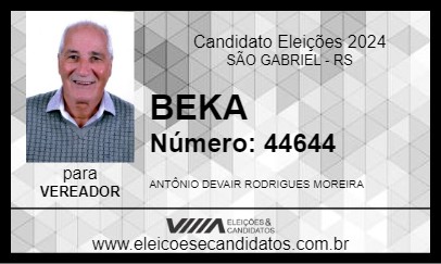 Candidato BEKA 2024 - SÃO GABRIEL - Eleições