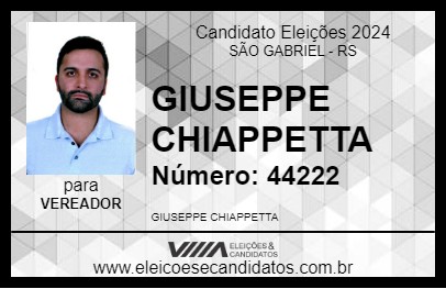 Candidato GIUSEPPE CHIAPPETTA 2024 - SÃO GABRIEL - Eleições