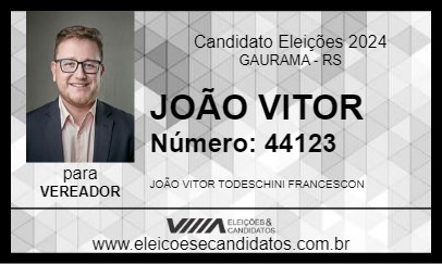 Candidato JOÃO VITOR 2024 - GAURAMA - Eleições