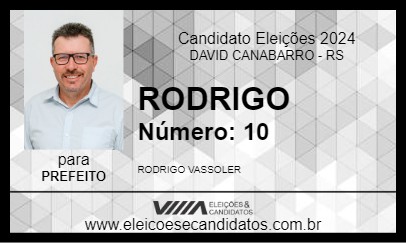 Candidato RODRIGO 2024 - DAVID CANABARRO - Eleições