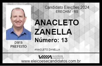 Candidato ANACLETO ZANELLA 2024 - ERECHIM - Eleições