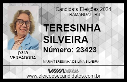 Candidato TERESINHA SILVEIRA 2024 - TRAMANDAÍ - Eleições