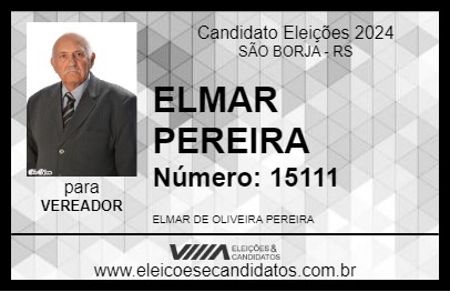 Candidato ELMAR PEREIRA 2024 - SÃO BORJA - Eleições