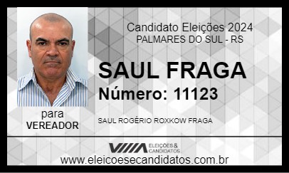 Candidato SAUL FRAGA 2024 - PALMARES DO SUL - Eleições