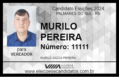 Candidato MURILO PEREIRA 2024 - PALMARES DO SUL - Eleições