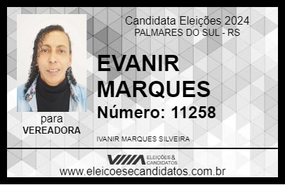 Candidato EVANIR MARQUES 2024 - PALMARES DO SUL - Eleições