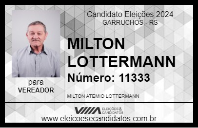 Candidato MILTON LOTTERMANN 2024 - GARRUCHOS - Eleições