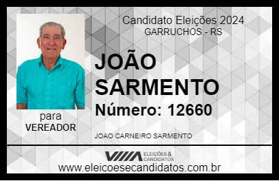 Candidato JOÃO SARMENTO 2024 - GARRUCHOS - Eleições