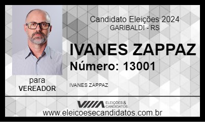 Candidato IVANES ZAPPAZ 2024 - GARIBALDI - Eleições