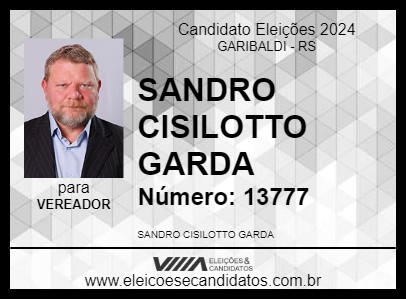 Candidato SANDRO CISILOTTO GARDA 2024 - GARIBALDI - Eleições