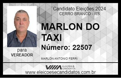 Candidato MARLON DO TAXI 2024 - CERRO BRANCO - Eleições