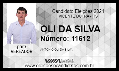 Candidato OLI DA SILVA 2024 - VICENTE DUTRA - Eleições