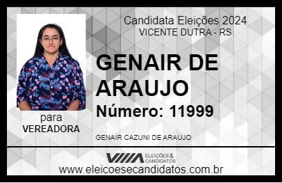 Candidato GENAIR DE ARAUJO 2024 - VICENTE DUTRA - Eleições