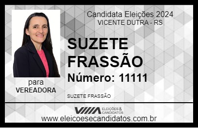 Candidato SUZETE FRASSÃO 2024 - VICENTE DUTRA - Eleições