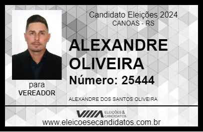 Candidato ALEXANDRE OLIVEIRA 2024 - CANOAS - Eleições