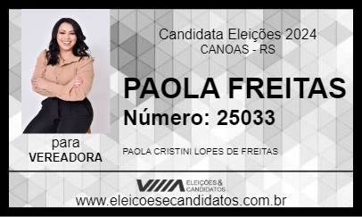 Candidato PAOLA FREITAS 2024 - CANOAS - Eleições