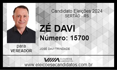 Candidato ZÉ DAVI 2024 - SERTÃO - Eleições