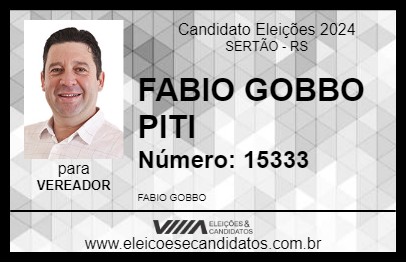 Candidato FABIO GOBBO PITI 2024 - SERTÃO - Eleições