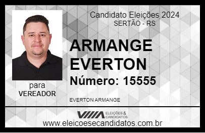 Candidato ARMANGE EVERTON 2024 - SERTÃO - Eleições