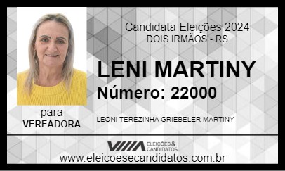 Candidato LENI MARTINY 2024 - DOIS IRMÃOS - Eleições