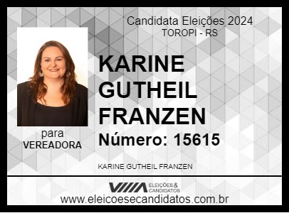 Candidato KARINE GUTHEIL FRANZEN 2024 - TOROPI - Eleições