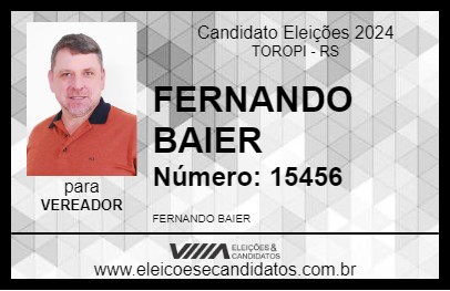 Candidato FERNANDO BAIER 2024 - TOROPI - Eleições