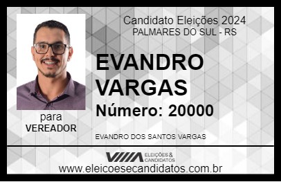 Candidato EVANDRO VARGAS 2024 - PALMARES DO SUL - Eleições