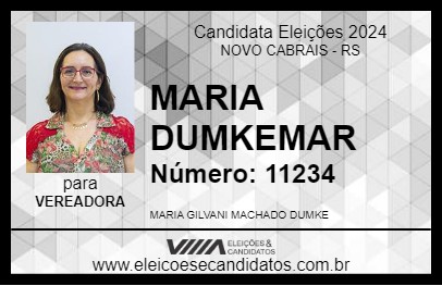 Candidato MARIA DUMKE 2024 - NOVO CABRAIS - Eleições