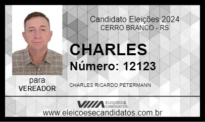 Candidato CHARLES 2024 - CERRO BRANCO - Eleições